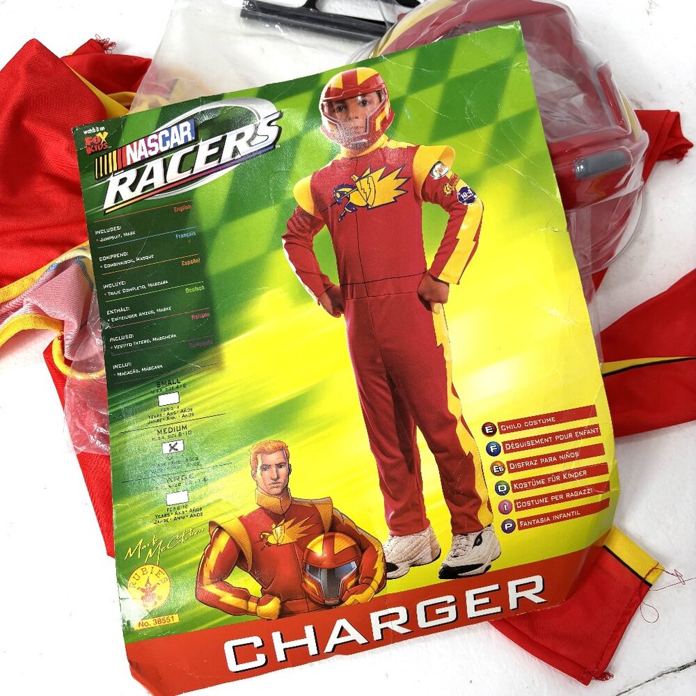 Rubie’s Nascar Racer Red Jumpsuit & Mask Vintage NWT Size Medium